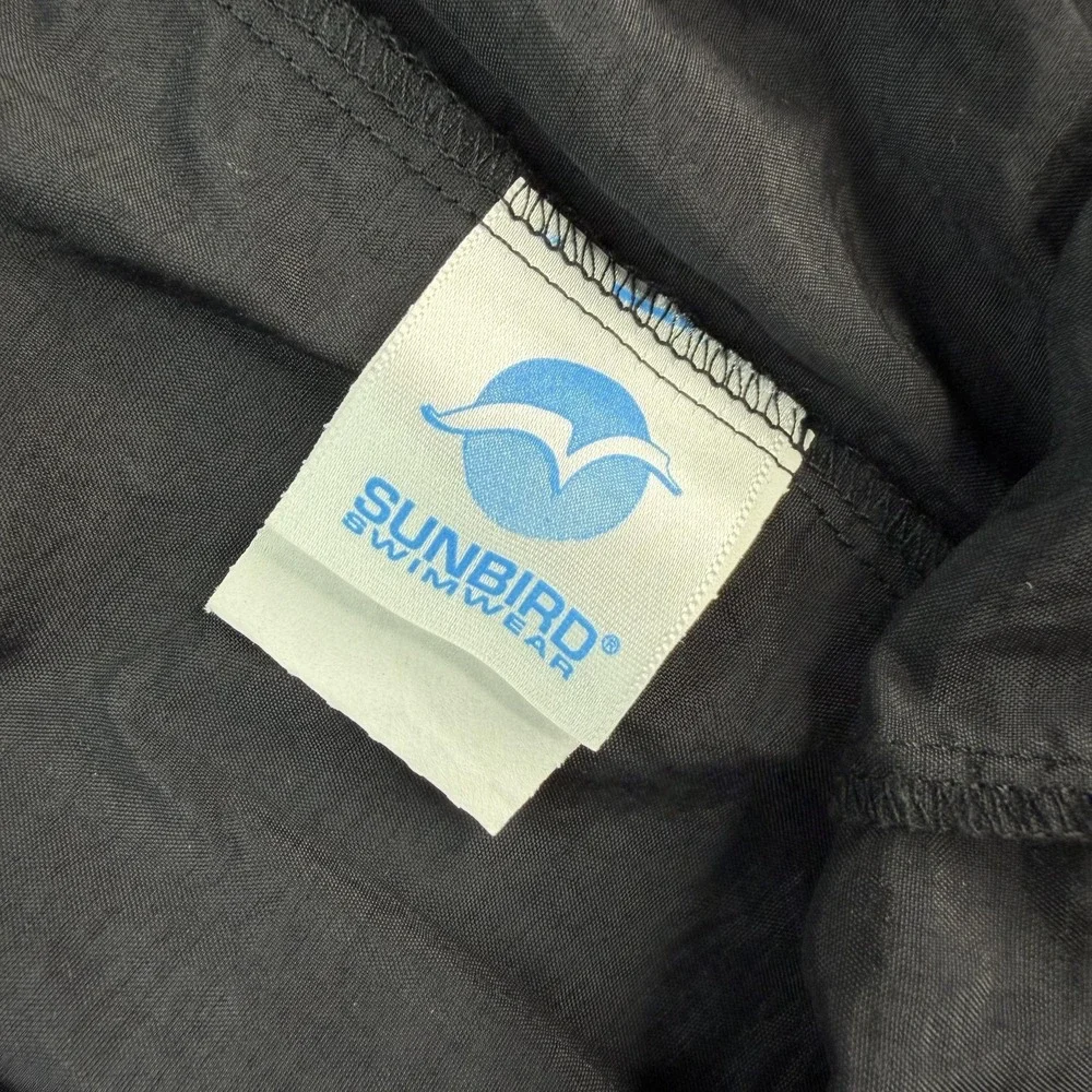 Vintage Sunbird Swim Shorts Mens Large Black Pink Colorblock Nylon Trunks Beach